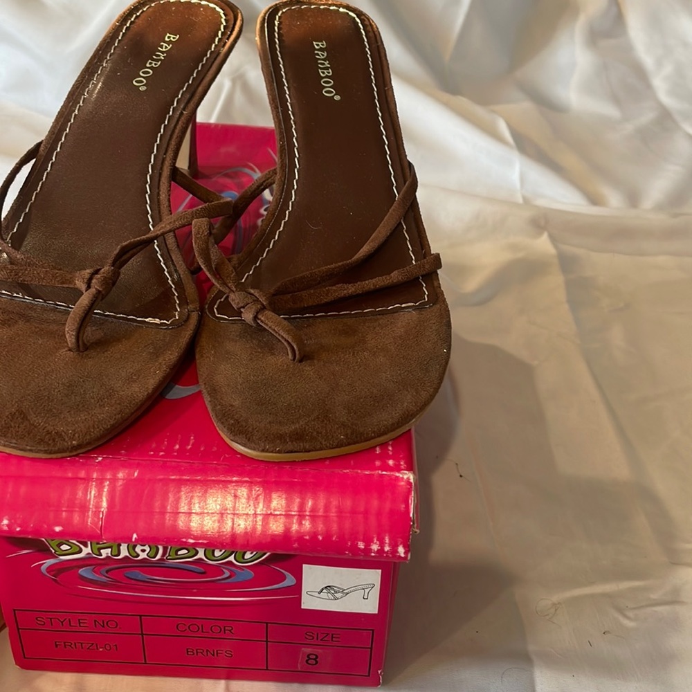 Bamboo Strappy Thong Slide Size 8